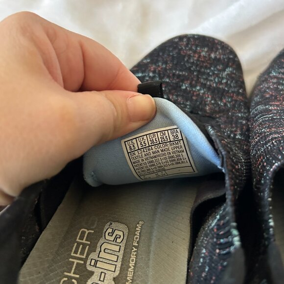 Skechers Go Walk Slip On Tennis Shoes Womens 8.5 Black Multi Color Memory Foam - Picture 5 of 7